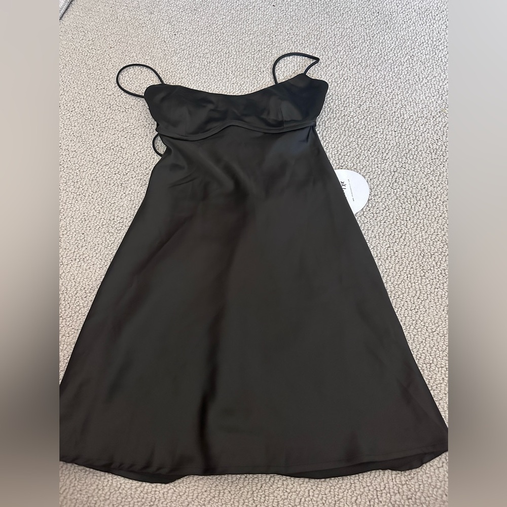 Princess Polly Black Satin Mini Slip Dress